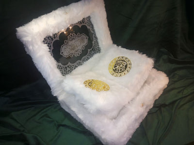 Luxury Fur-Covered Holy Quran with Golden Embossed Design